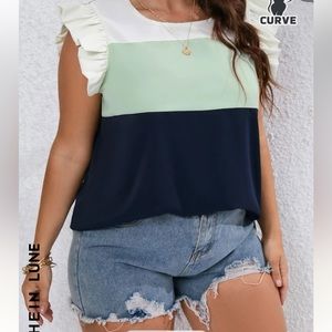 NEW! Plus Size Color Block Top 4X